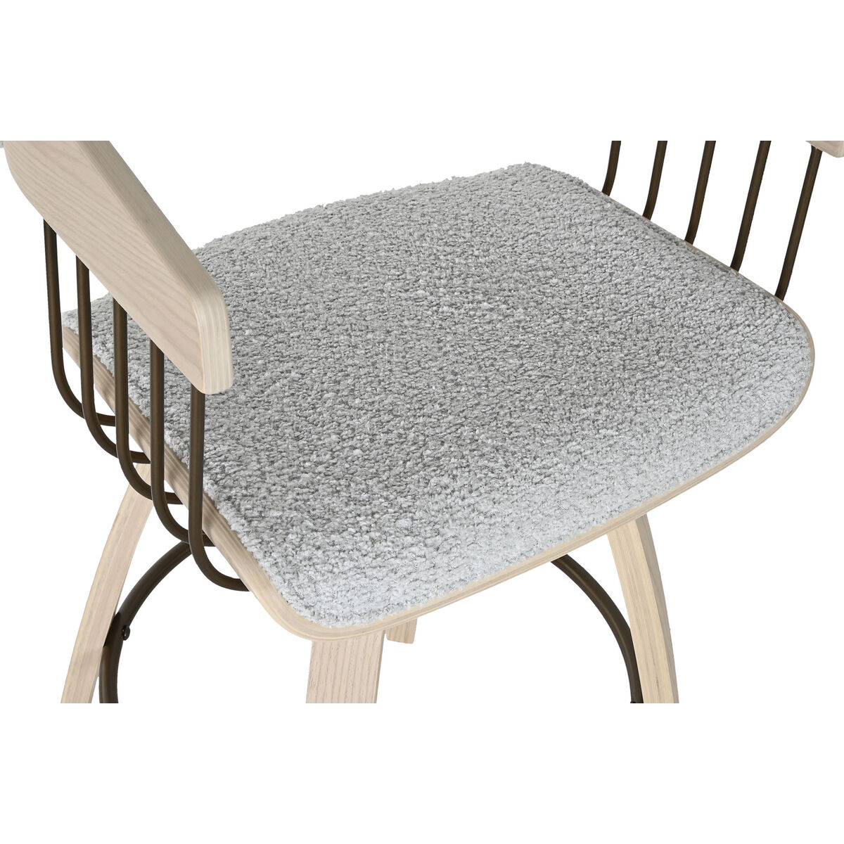 Matsalsstol Home ESPRIT Grå Polyester Trä 51 x 55 x 91 cm